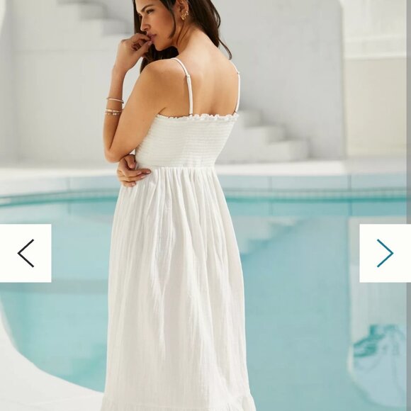 The Marisol Smocked Gauze Maxi Dress NWT M - Picture 2 of 5